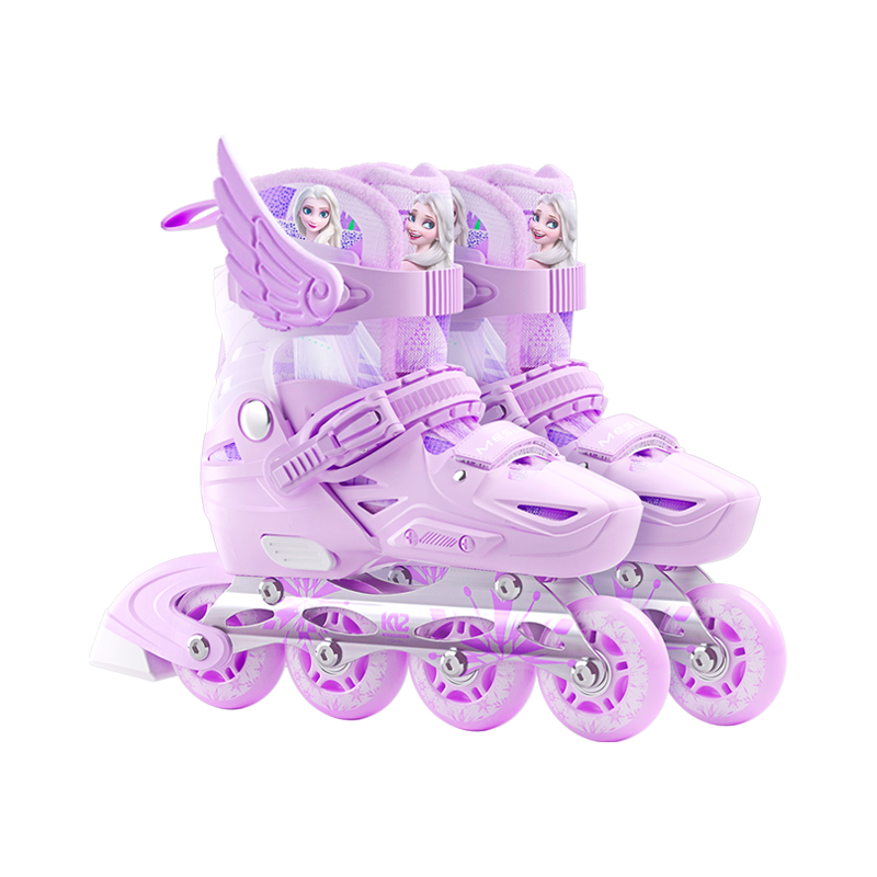 迪士尼 轮滑鞋女童溜冰鞋儿童初学者男童滑冰旱冰滑轮鞋套装