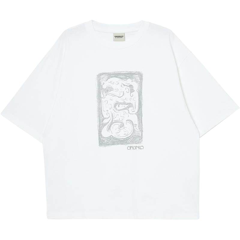 【重磅棉】杰克琼斯男装2025年秋季宽松打底印花男士短袖T恤