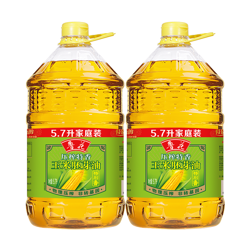 luhua 鲁花 压榨特香 玉米胚芽油 5.7Lx2 非转基因