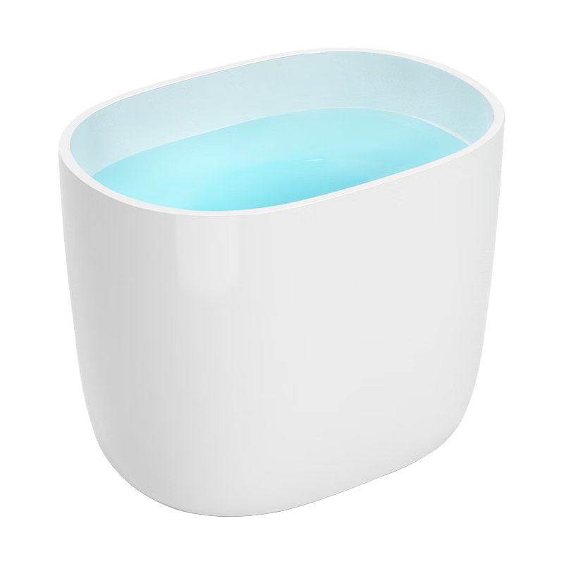 米希尔 小浴缸家用小户型迷你日式深泡独立成人浴盆亚克力可移动80cm 全白空缸 0.8m