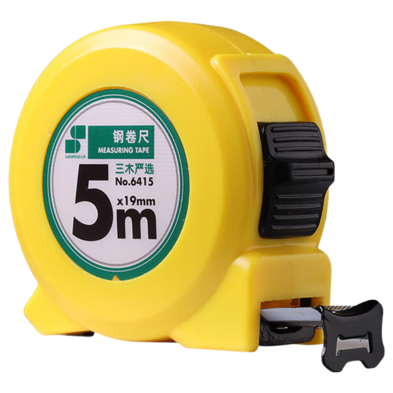 三木(SUNWOOD)5mx19mm钢卷尺盒尺伸缩尺米尺公制 钢卷尺  6415