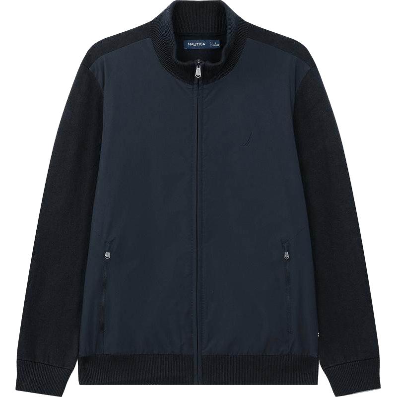 NAUTICA/诺帝卡男装24秋冬棉质混纺柔软拼接立领外套SO4302