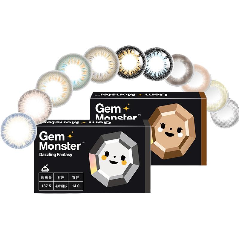 明基硅水凝胶】琦洛丽美瞳月抛1片装GemMonste三明治彩色隐形眼镜