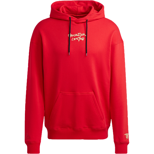 阿迪达斯 adidas 曼联足球休闲文化运动连帽卫衣套头衫新年红男子连帽卫衣时尚