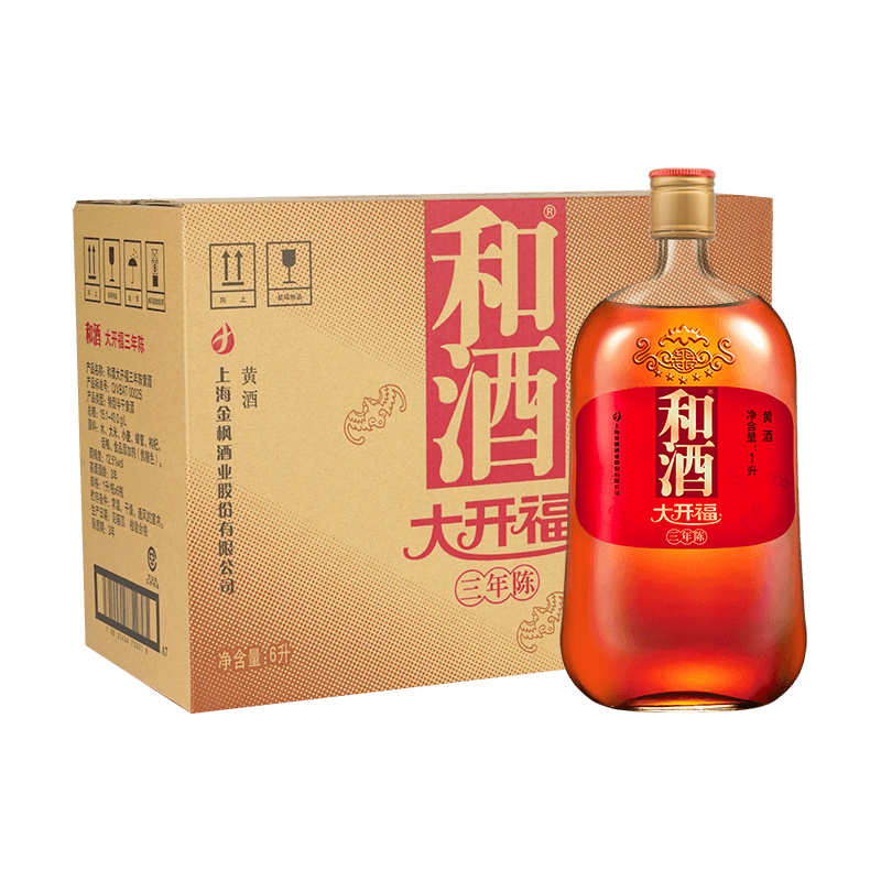 和 半干型 黄酒 1L*6瓶