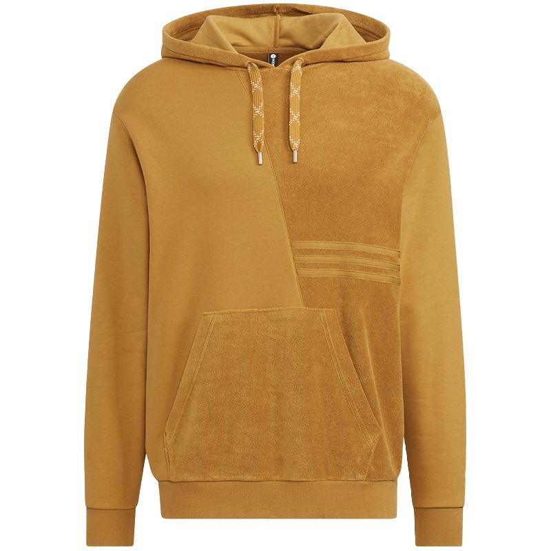 adidas NEO 时尚百搭男子加绒保暖针织连帽卫衣运动休闲套头衫男装