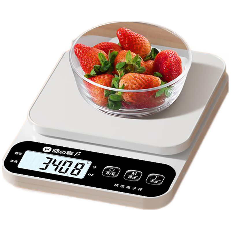 味之享 WeiZhiXiang 之享 厨房电子秤家用小型烘焙克称高精度称重食物秤克数秤 白色电池款 6kg 0.5g