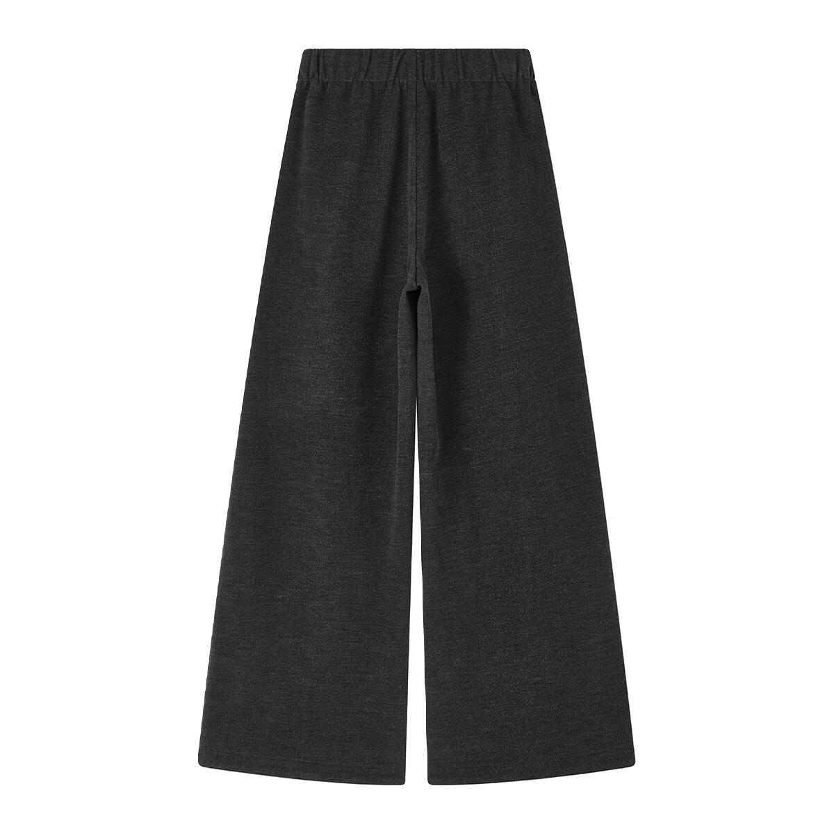 ELLE KIDS童装 磨毛宽松直筒长裤女童秋冬法式复古格雷系裤子 岩灰色 165 (M)