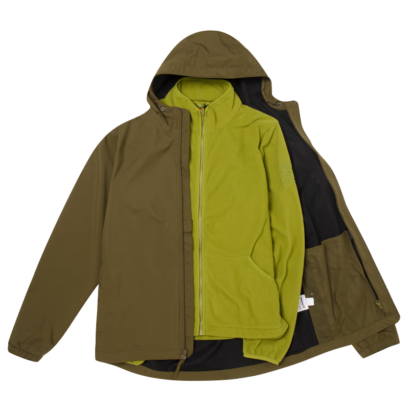 添柏岚（Timberland）抓绒三合一冲锋衣男 秋冬户外徒步登山运动休闲防风夹克外套 抓绒内胆/A4512302 M