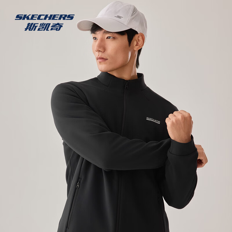 斯凯奇外套2025冬季男加绒保暖柔软舒适立领防泼水防风百搭