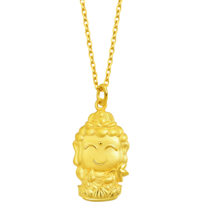 周生生圣诞足金本命佛普贤菩萨(生肖龙、蛇)黄金吊坠 89233P计价 2.55克