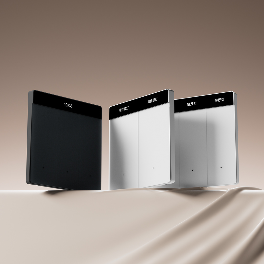 平头熊智能屏显开关AK Ultra 零火版一开 白色