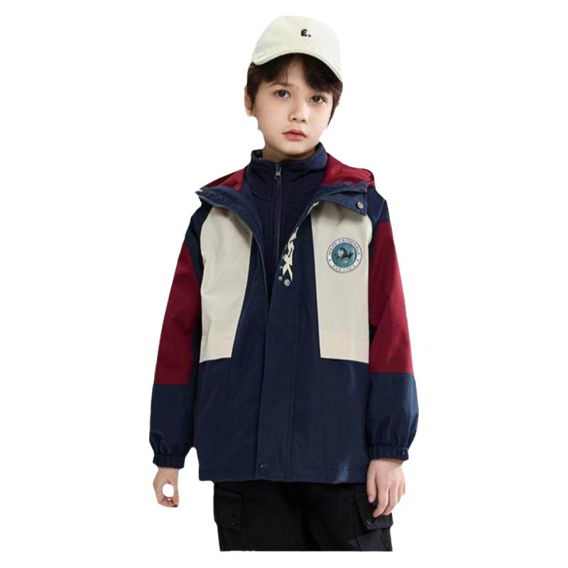 【优选】马克华菲童装三防拼色冲锋衣3合1男童外套防风夹克