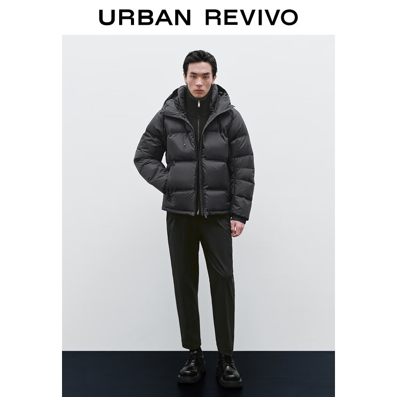  URBAN REVIVO 休闲机能 男士羽绒服  黑色 XL