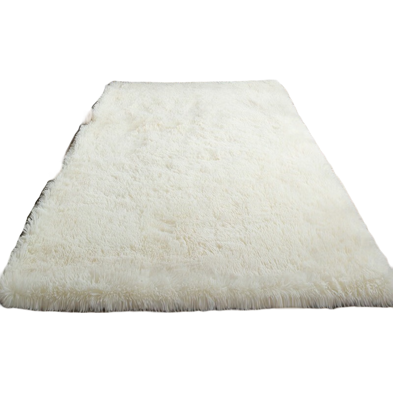 Y U-LIVE北欧风长绒卧室地毯少女床边地毯加厚升级防滑可客厅地毯 米白色【升级加厚加密】 60cm*160cm