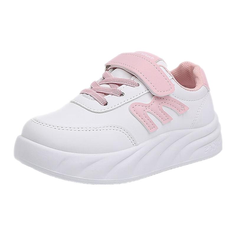 温小影童鞋儿童鞋子男童鞋子女童运动鞋儿童小白鞋春秋款儿童厚底板鞋 黑色 30 (内长18.9厘米)