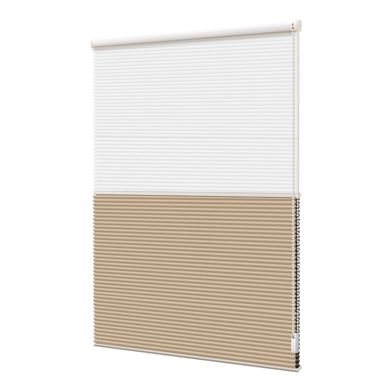 美尔耐窗帘日夜帘防晒隔热遮光卷拉蜂巢帘光线可调书房卧室客厅阳台 5002全遮光奶杏色