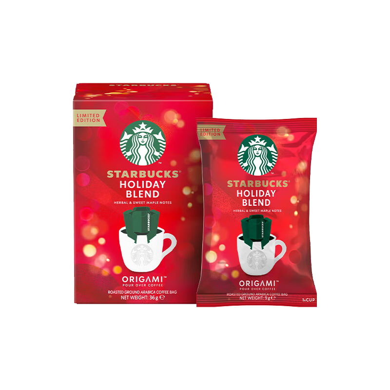 星巴克（Starbucks）便携式滴滤咖啡挂耳咖啡 4袋*9g 中烘 黑咖啡