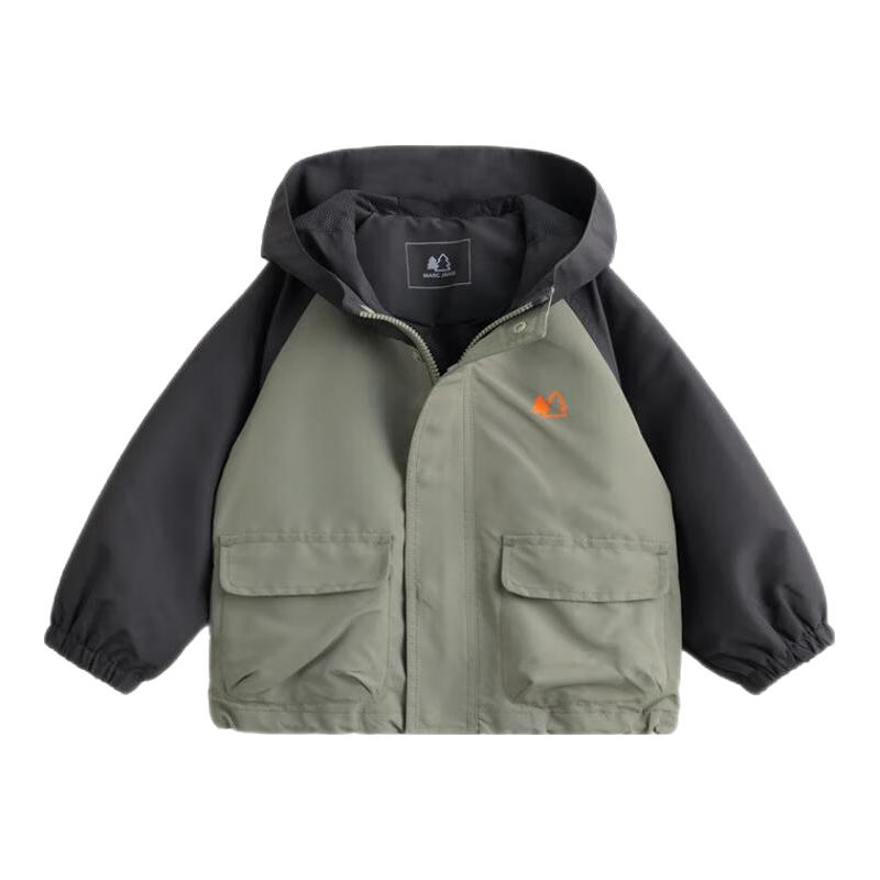 marc & janie 马克珍妮 男女童城市户外休闲外套儿童宽松防风衣春款240317原野绿【240568】 100cm