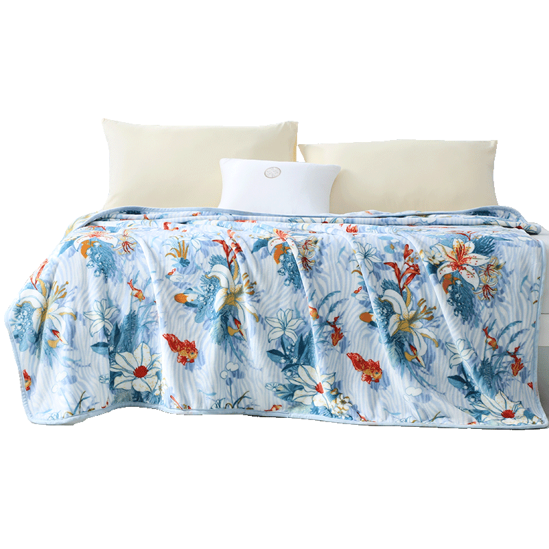 FUANNA 富安娜 毛毯柔软法兰绒毯暖绒毯子午睡毯旅行毯双人加大盖毯180*200cm