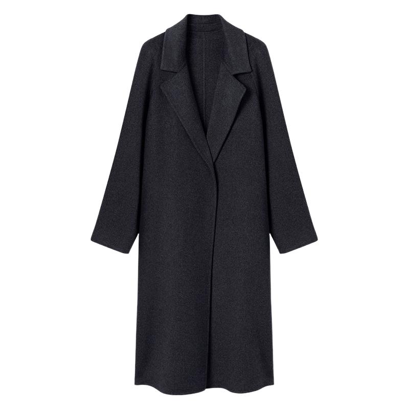 中崟100%纯羊毛双面羊绒大衣女2025秋冬中长款驼色毛呢子外套