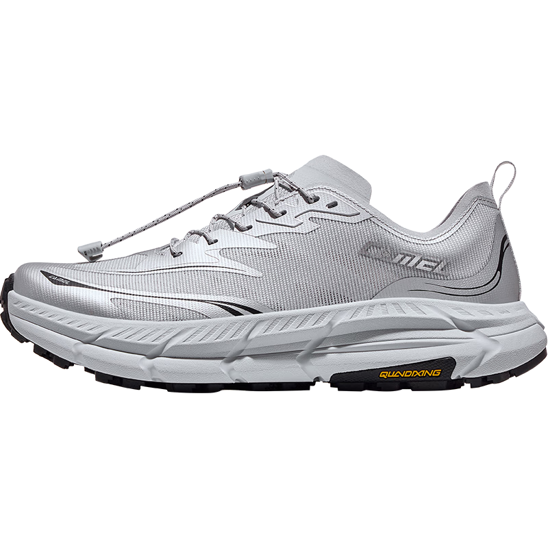 骆驼（CAMEL）H1000碳板越野跑鞋男女运动鞋网面透气抓地止滑便携系带 K16BX63014，灰/银，男