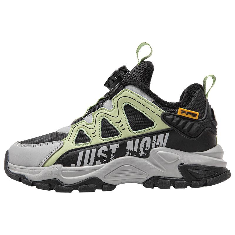 七波辉男童二棉鞋儿童加绒运动鞋2025秋冬季大童皮面保暖冬鞋