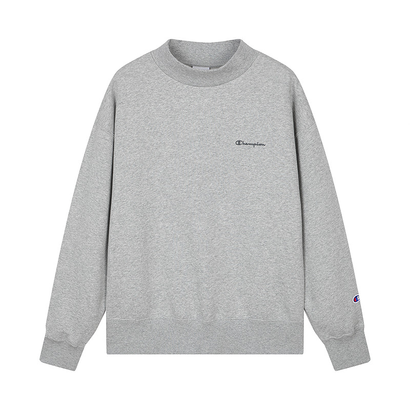 Champion冠军半高领卫衣女2025秋季加绒简约款卫衣美式复古风 灰色 XL