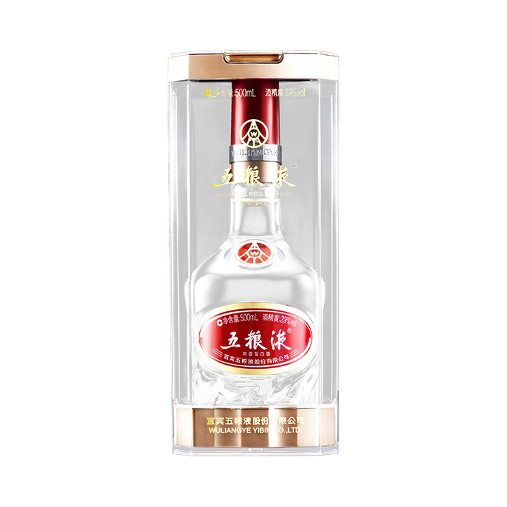 五粮液 2019年 浓香型白酒 39度 500ml 单瓶 陈年老酒