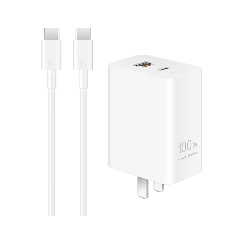 HUAWEI 华为全能充多口充电器 Max 100W 白色 含6A C-C 1.8米数据线