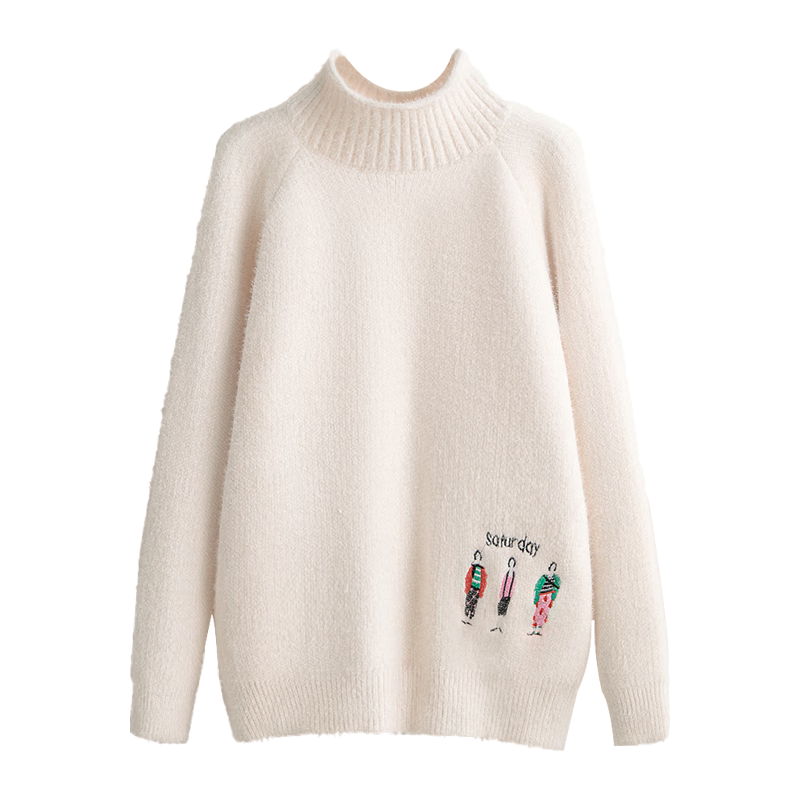 丝柏舍2025秋装新款女装长袖简约套头毛衣慵懒风宽松打底衫