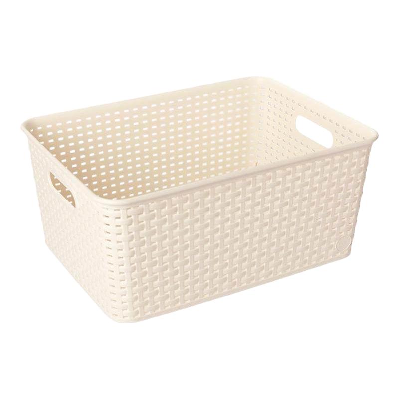 MINISO 名创优品 格纹仿藤编收纳筐衣物玩具杂物收纳筐3个