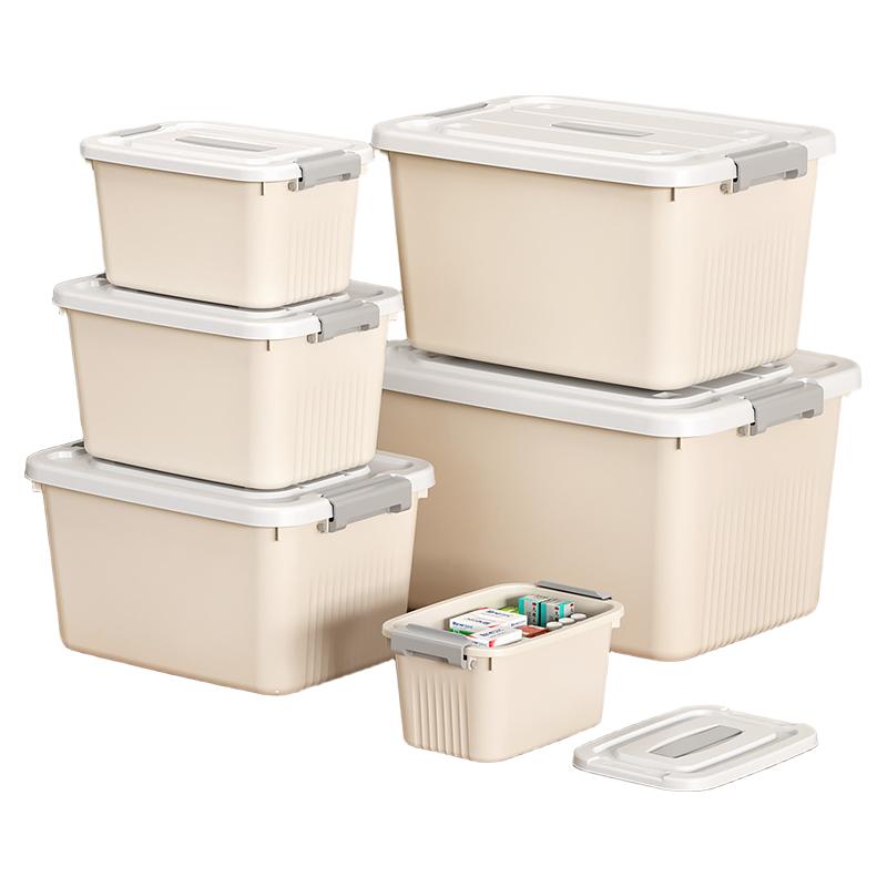 收纳箱大号带盖家用衣物玩具零食书本手提储物盒大容量塑料整理箱