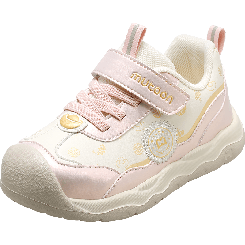 牧童【新年鸿运】儿童运动鞋2026春季轻便男童红色女童机能鞋 杏运粉 27 鞋内长17.5cm/适合脚长17.0cm