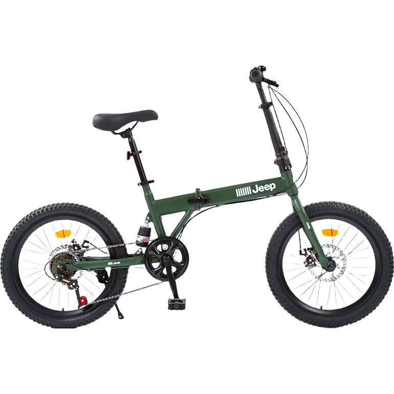 Jeep吉普山地自行车20英寸后减震折叠变速单车成人中小代步车男女 飞虎二代-辐条轮-吉普绿