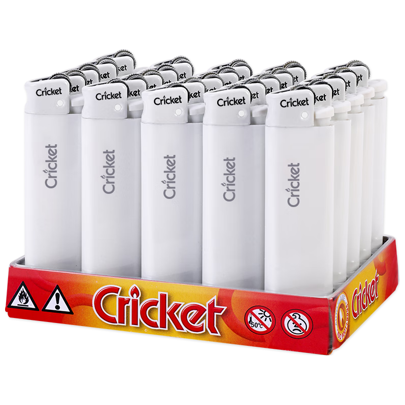CRICKET 草蜢 砂轮打火机 纯白系列10只 一次性火石滑轮防爆可 纯白-10支