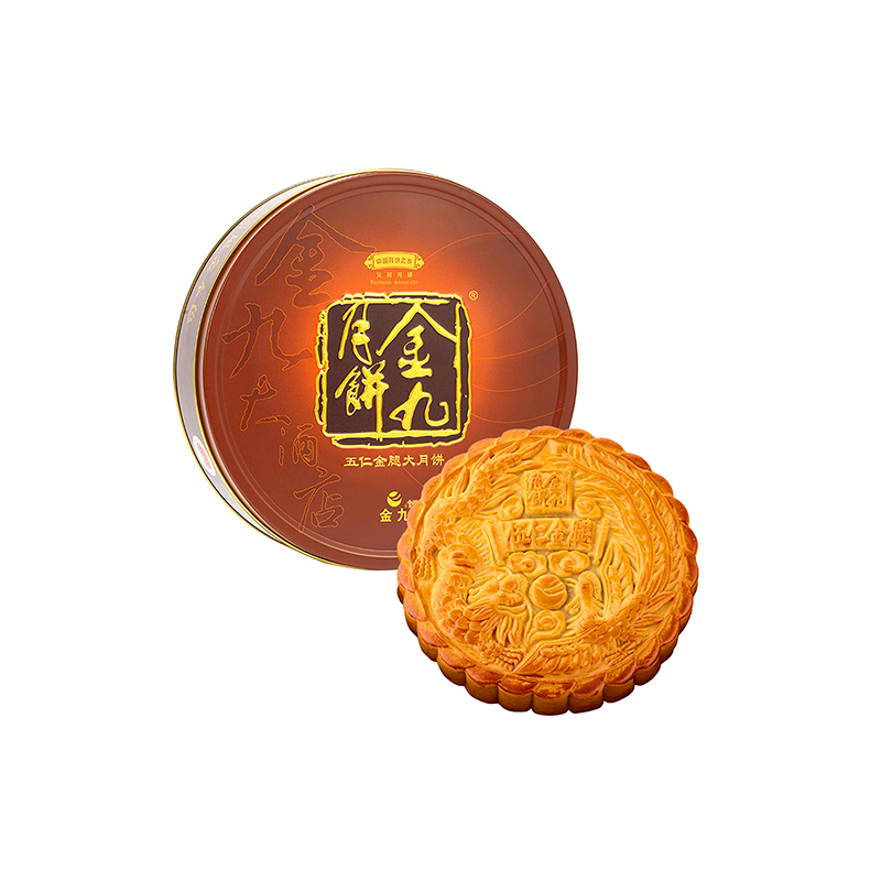 金九 五仁金腿大月饼礼盒 1000g 礼盒中秋休闲零食