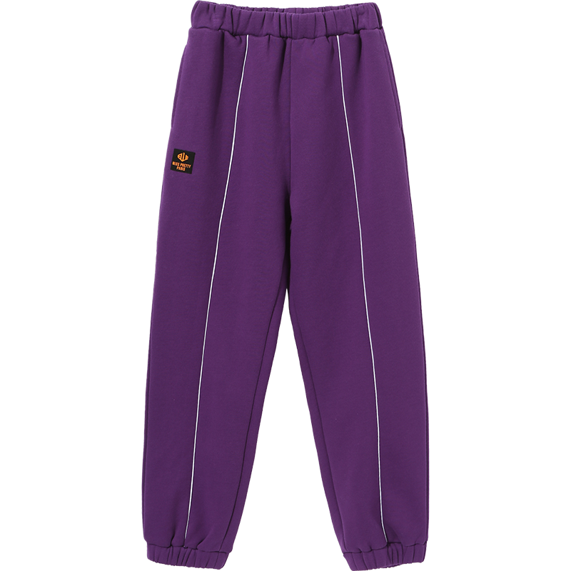 ELLE KIDS 冬季女童加厚束脚长裤儿童中大童保暖运动裤校服卫裤