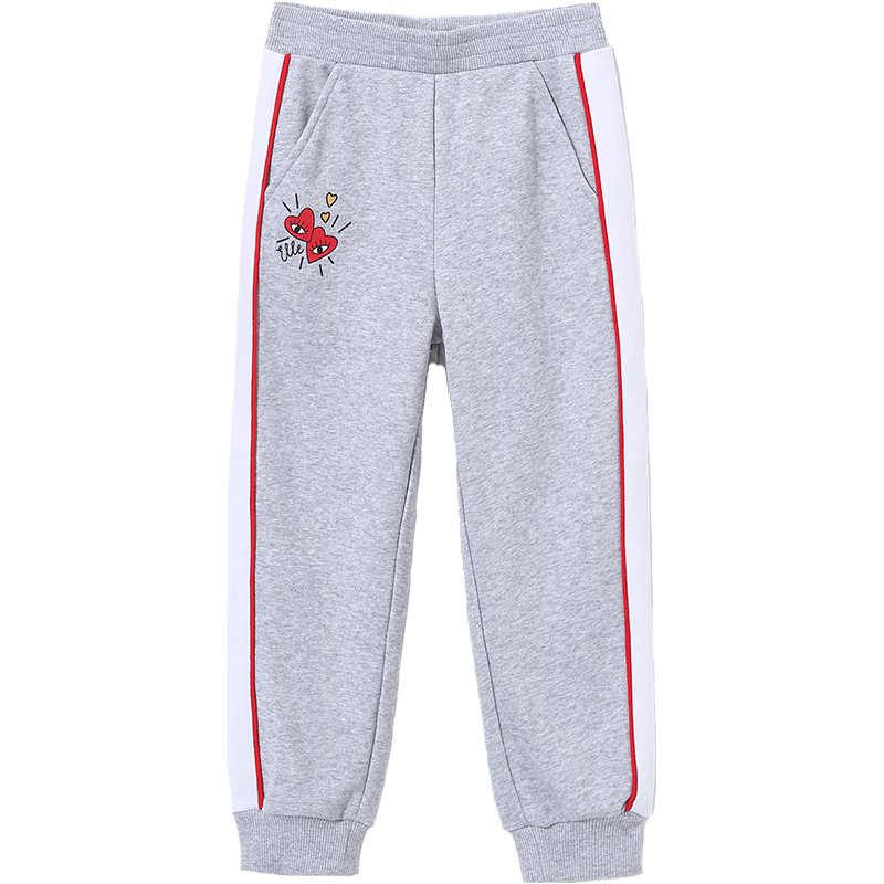 ELLE KIDS 春秋女童运动裤儿童束脚裤拼色休闲长裤卫裤