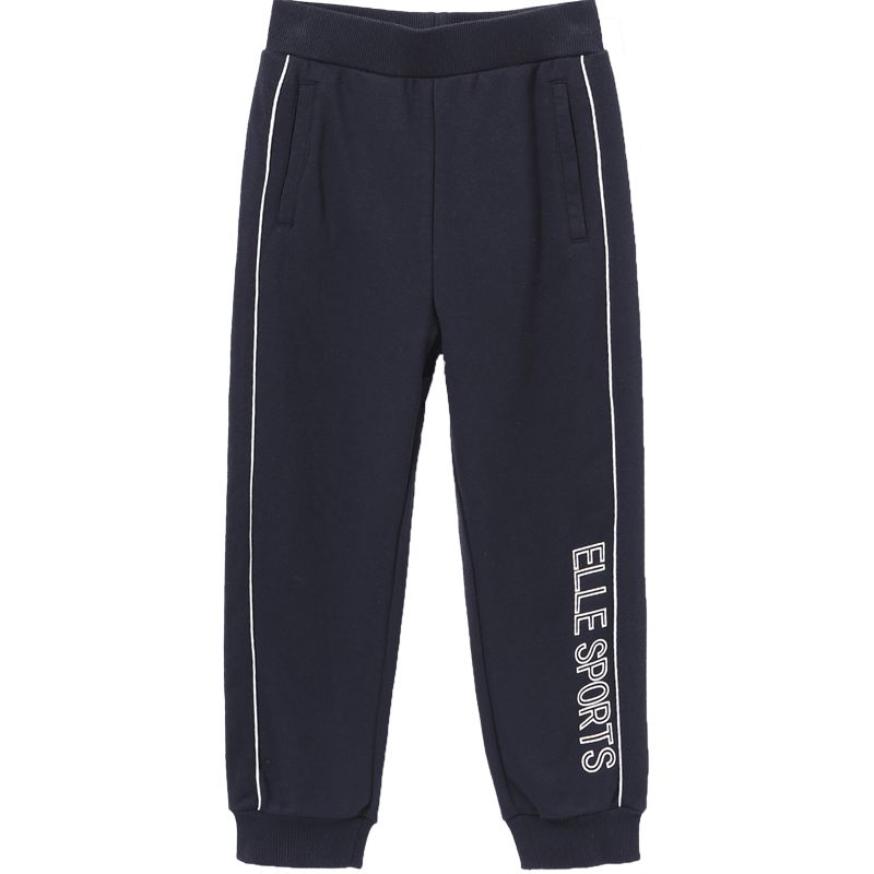 ELLE KIDS 春秋男童运动针织长裤中大童印花休闲裤束脚裤