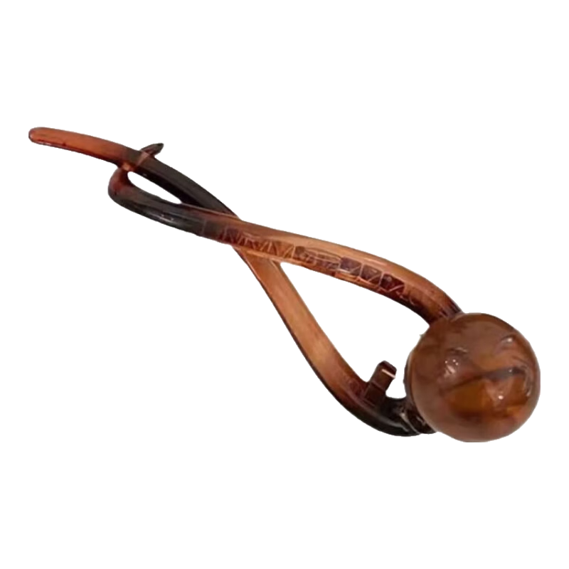 唐芙妮后脑勺发夹一字夹高端懒人盘发2024高级感抓夹女扭扭夹 咖色珠一字夹