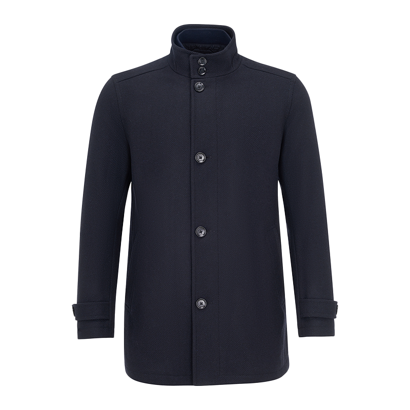 BOSS HUGO BOSS男式秋季简约休闲时尚羊毛毛呢大衣