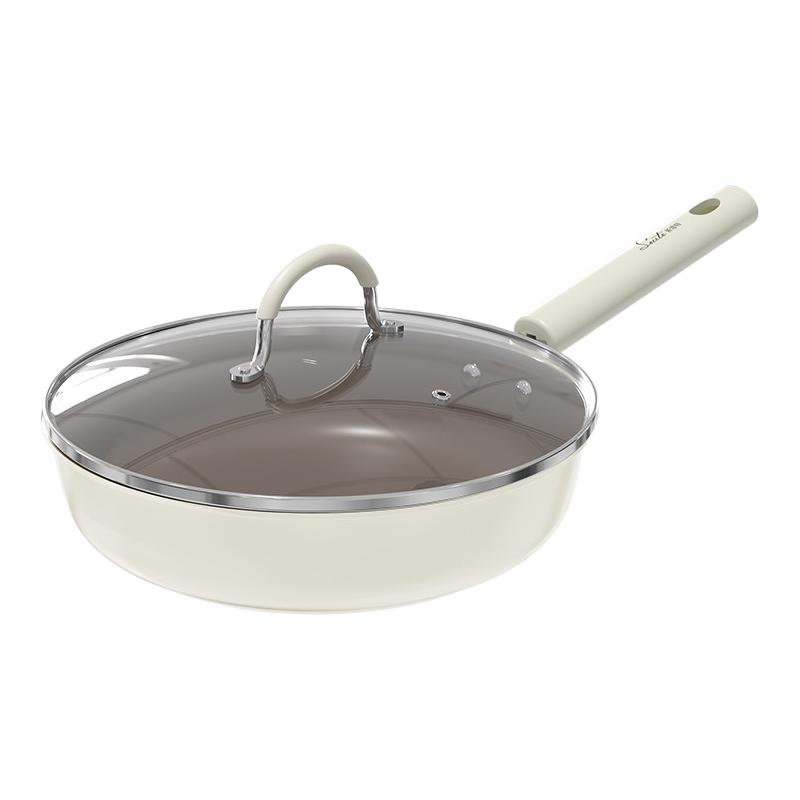 0化学涂层 钛平底锅加深牛排煎锅平底不粘锅家用煎蛋烙饼小油炸锅