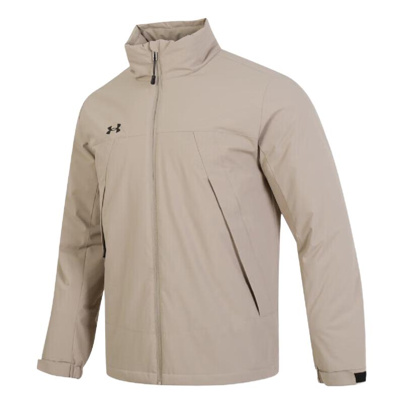 UNDER ARMOUR棉服外套男子冬季立领运动休闲防风保暖御寒棉衣 灰褐色 2XL