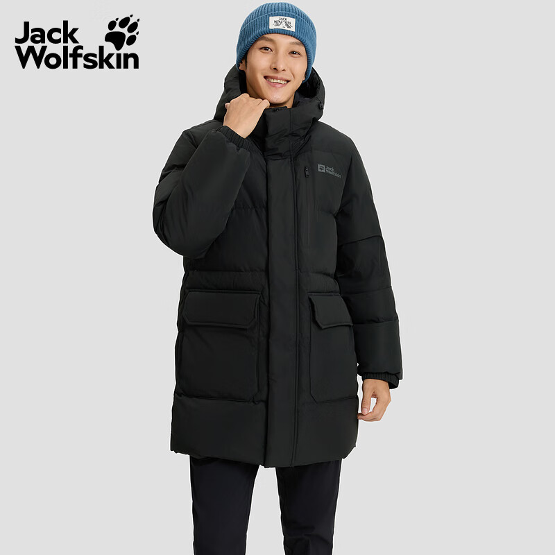 jackWolfskin狼爪25秋冬男女600蓬中长鹅绒羽绒服A65691 纯黑色/6502 3XL 充绒量：283G