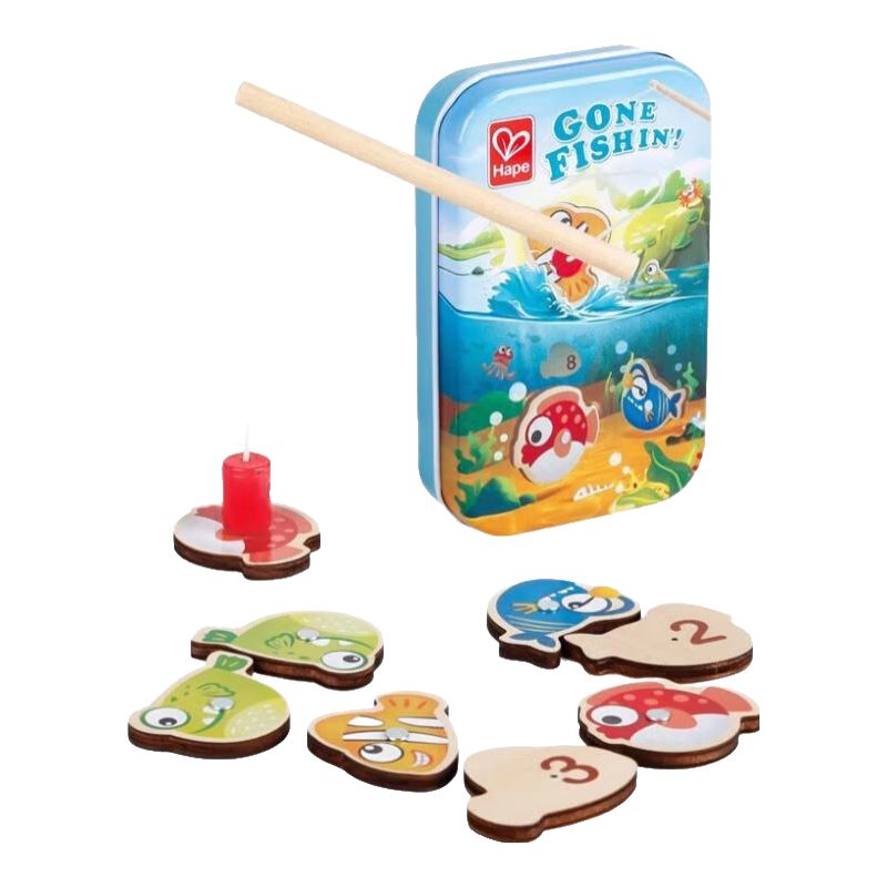 Hape 德国)钓鱼游戏儿童掌上玩具宝宝钓鱼游戏盒男女孩节日礼物 E0477