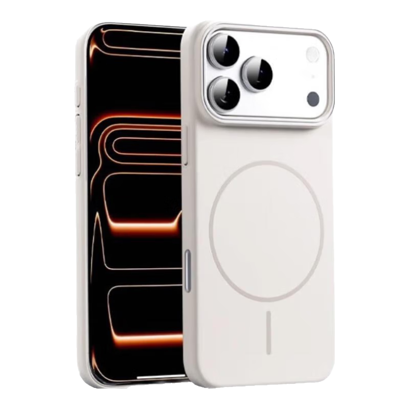 观悦【自带镜头膜】适用苹果17promax手机壳磁吸无线充亲肤磨砂手感iphone17pro男女款保护套 峰岩白丨真机开模丨送镜头膜 iphone17promax