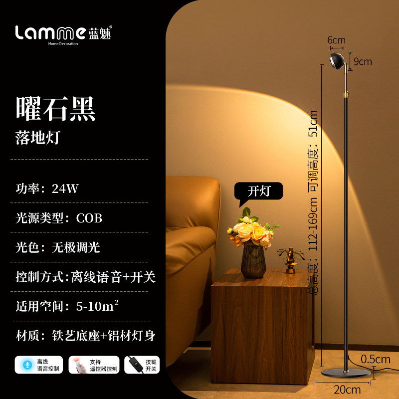 艺术感落地灯客厅沙发旁边高级感轻奢落地氛围灯卧室落地台灯