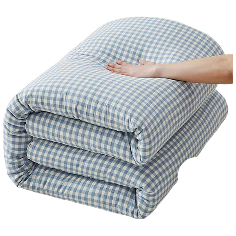 雅鹿·自由自在A类新疆长绒棉花被子双人春秋棉被芯被褥6斤200*230cm布丁蓝