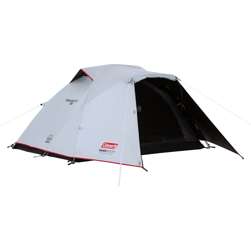 Coleman科勒曼野栖系列LX DARKROOM露营通透网纱圆顶黑胶防晒帐篷野餐银灰2-3人